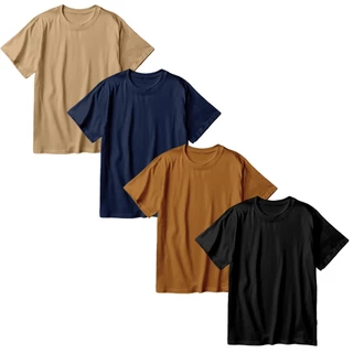 KIT 4 Camisetas 100%Algodão Modelo Oversized Streetwear Casual Lisa