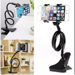 Suporte Celular Universal Articulado Cama Mesa Flexível Presilha 360 Giratório