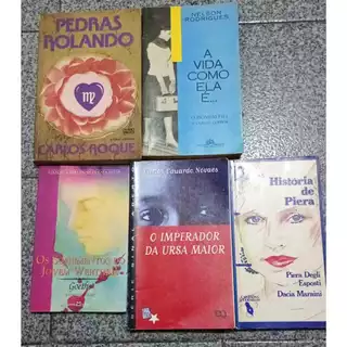 livros 3 por 20. Pedras rolando, a vida como ela é, o imperador da ursa maior, a história de Piera, os sofrimentos do jovem, operação silencio, mulher no palco