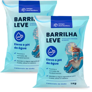 Kit Barrilha Leve 2 kg Elevadora Ph Facilitade Para Limpar A Água Cristalização