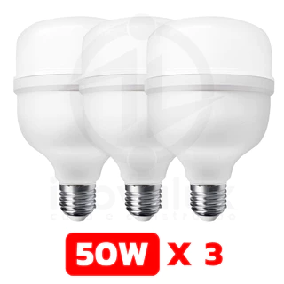 Kit 3 Lâmpadas Led 50w Alta Potência Luz Branca 6500k