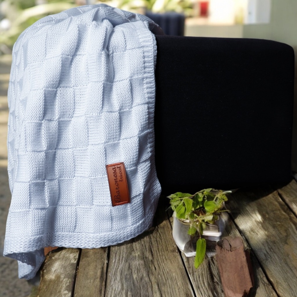 Manta Cobertor Infantil de Frio em Tricô Para Saída de Maternidade