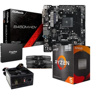 kit upgrade Ryzen 5600gt, b450m ASRock, 16 GB RAM 3200mhz ddr4, fonte 500w e SSD 256 GB