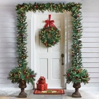 kit 4 Festão Aramado Decoração Natalina Enfeite Natal Árvore Pinheiro 150 Galhos