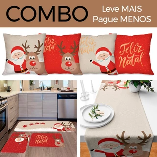NATAL! Kit com 4 Capas para Almofadas Decorativas Natal Papai Noel
