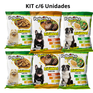 kit com 6 pacototes de petiscos Irresistíveis para Deixar Seu Pet Feliz! 65g cada PetBrilho em Oferta na Shopee