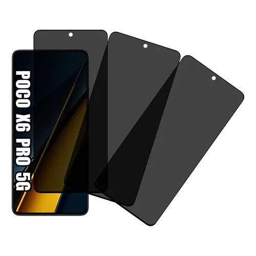 Kit 3 Películas De Privacidade 3d Para Xiaomi Poco X6 Pro 5g