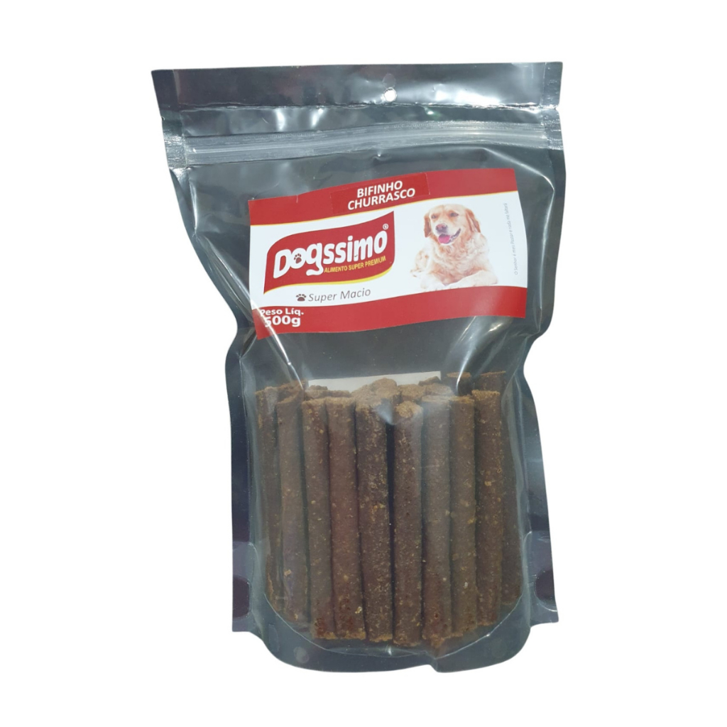Petisco Bifinho Dogssimo Palito Sabor Churrasco para Cachorros 500g Unidade em Oferta na Shopee