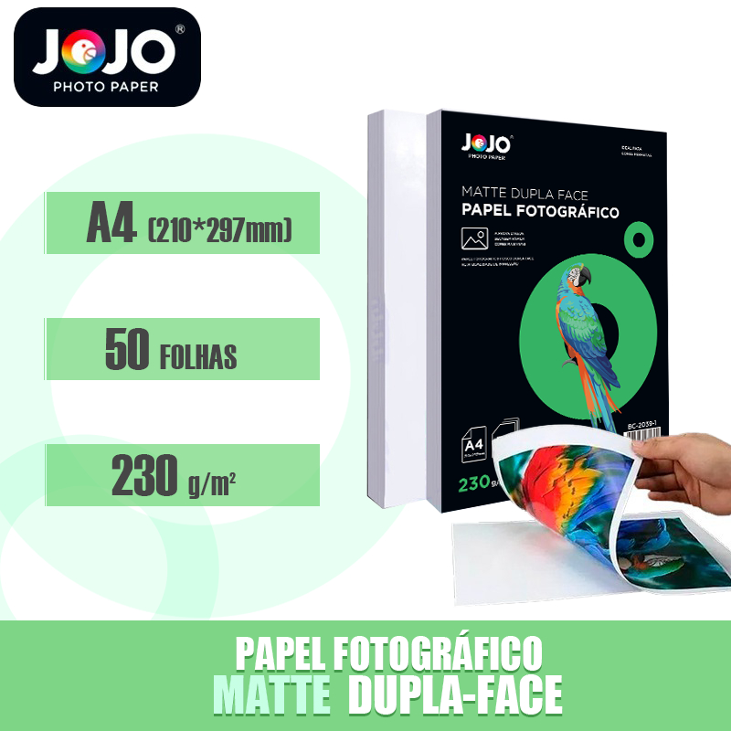 Papel Fotográfico Dupla face Foto 230g A4 Matte Fosco Resistente a Água ...