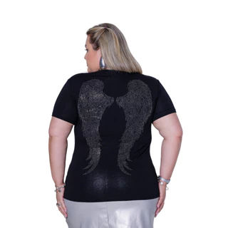 Blusa de Asa Moda Plus Size Elegante Estilosa Blogueira Casual Hellen Fashion