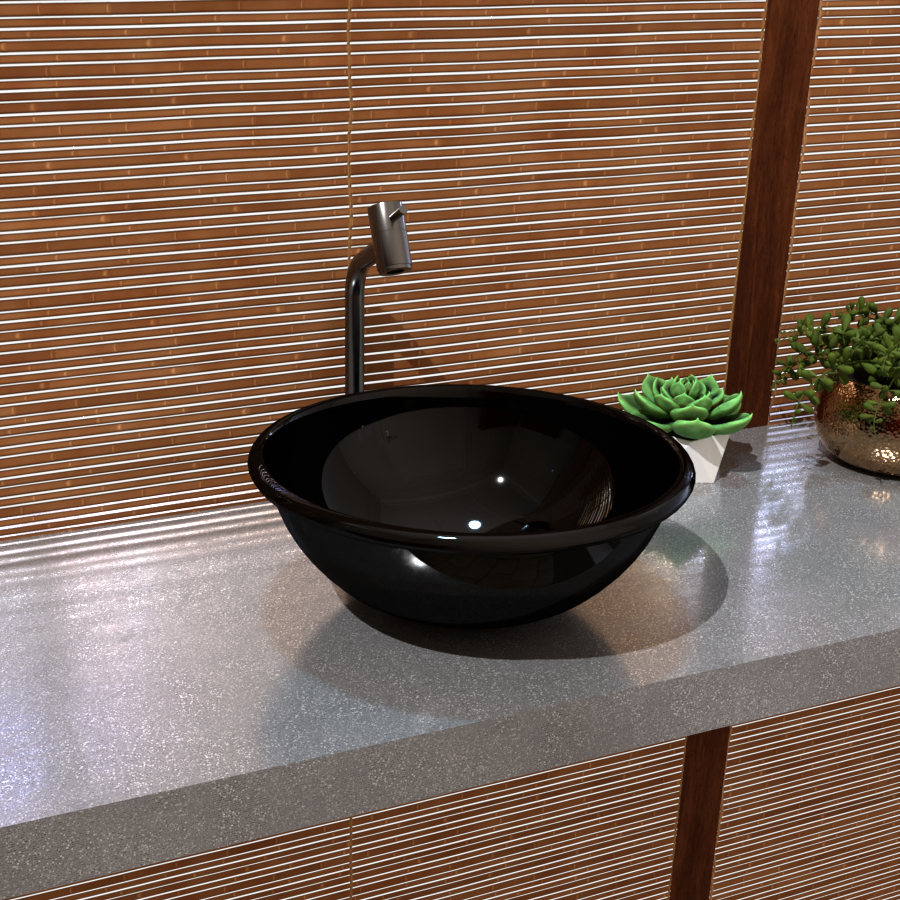 Cuba de banheiro Minimalista Sobrepor 35cm Redonda Preta Elegância e Durabilidade