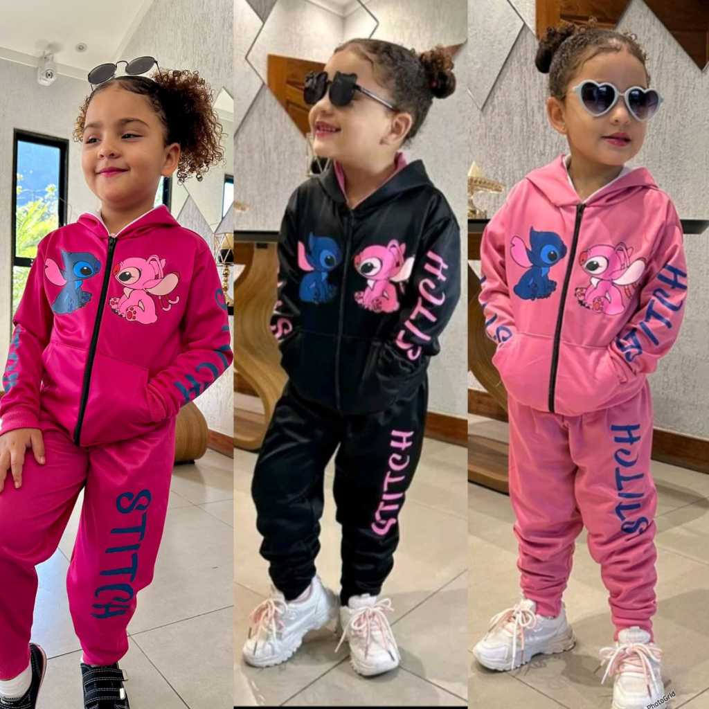 Conjunto Moletom Casaco Feminino Infantil Mercado Livre Stitch