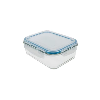 POTE BACIA DE VIDRO HERMÉTICO COM TAMPA VEDADA RETANGULAR 2260ML OIKOS