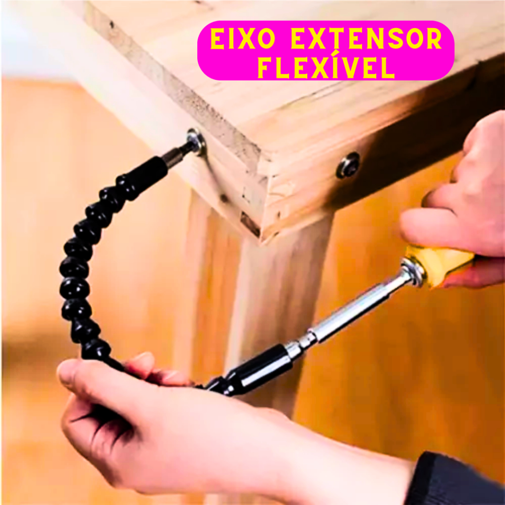 Kit Eixo Extensor Flexível Universal 21 Peças 24 Cm Conecta Com