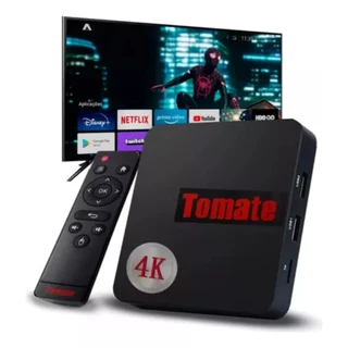 Aparelho TV Box Smart TV 4K Ultra HD Tomate com Android, Bluetooth, HDMI e USB