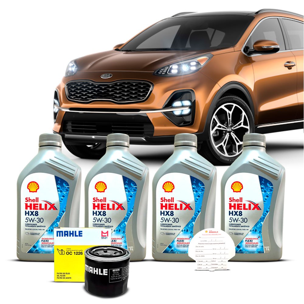 Kit Troca de Oleo Shell 5w30 e Filtro Kia Sportage 2.0 16v 2016 a 2022 ...