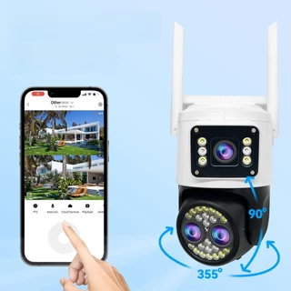 Câmera Dome IP Wireless PTZ de Dupla Lente, Detecção de Humanos com IA, Segurança Residencial-JK