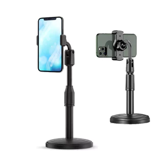 Suporte mesa para celular tripéi Pedestal Ajustável 360° suporte de celular base redonda
