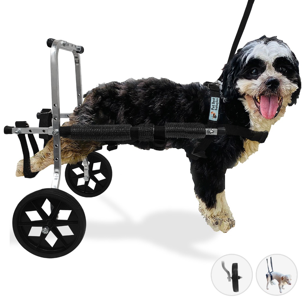 Cadeira De 2 Rodas Cachorro Tamanho P Anti Tombo Regulável