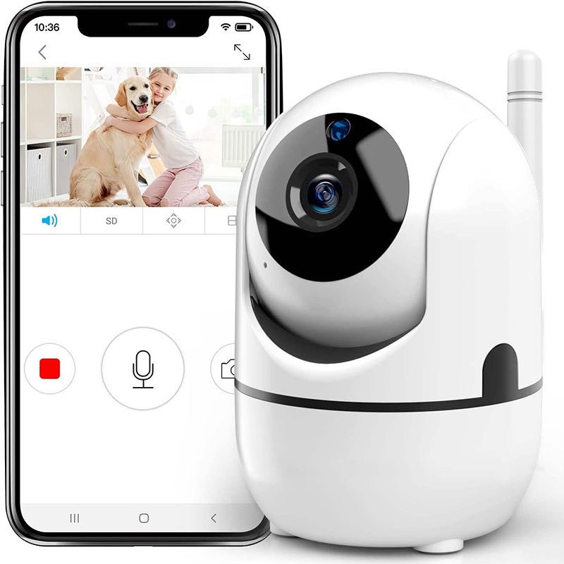 Camera Ip Wifi Giratória Estilo Babá Eletrônica Com Visão Noturna e Alerta De Movimento + 32GB SD cartão de memória