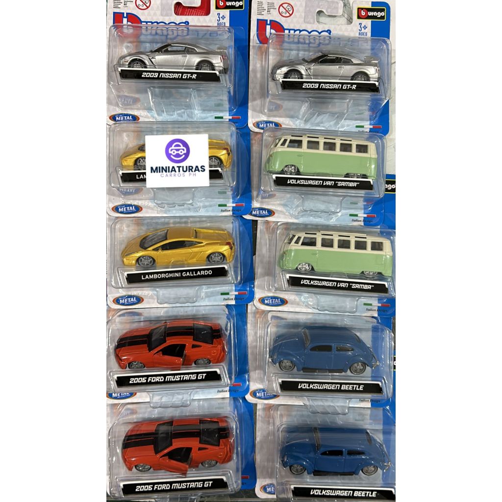 BURAGO 1/64 ferrari PORSCHE, FUSCA, KOMBI, KOOL, LAMBORGHINI
