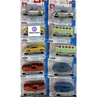 BURAGO 1/64 PORSCHE, FUSCA, KOMBI, KOOL, LAMBORGHINI, NISSAN GTR