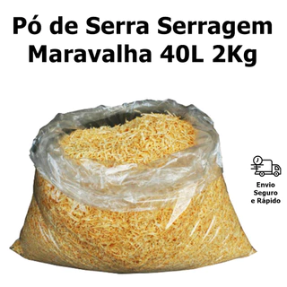 Pó de Serra Serragem Maravalha para Plantas Roedores Hamster 2Kg 40L