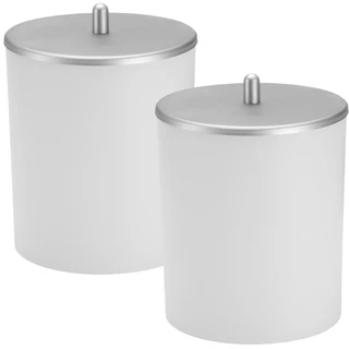 Kit 2 Lixeira Cesto de Lixo Banheiro Lavabo Escritório Luxo Pia Cozinha 5 Litros Branco/Prata Arthi em Oferta na Shopee