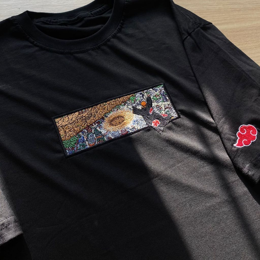 Camiseta Pain Bordado konoha naruto Anime 00% algodão streetwear