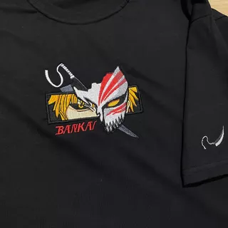 Camiseta Ichigo Bordado anime bleach Blusa 100% algodão streetwear