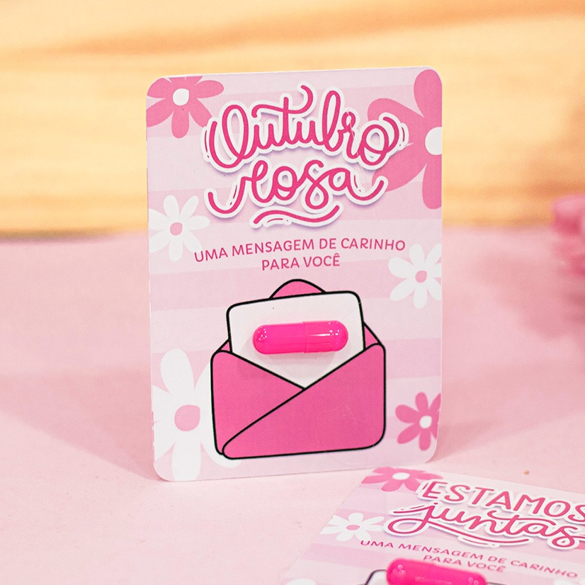 Kit 30/50/100 Cartões Personalizados + Pílula com mensagem motivacional ...