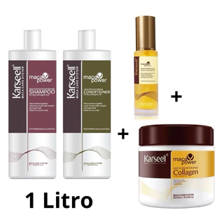 Shampoo 1L, Condicionador 1L, Máscara Karseell, Óleo karseell 50ml em Oferta na Shopee