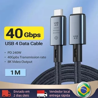 Cabo Usb-c 240w Pd 3.1 40gbps 8k 60hz Usb 4.0 Thunderbolt 3