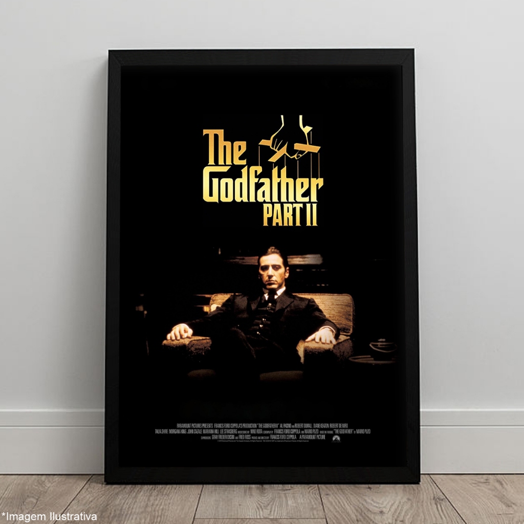 Quadro O Poderoso Chefão 2 The Godfather 1974 Pôster C/ Moldura A4 e A3 ...