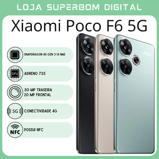 Xiaomi Poco F6 5G (Versão Global) | Câmera de 50MP, Processador Snapdragon 8s Gen 3 (4 nm), GPU Adreno 735 (NOVO/LACRADO)