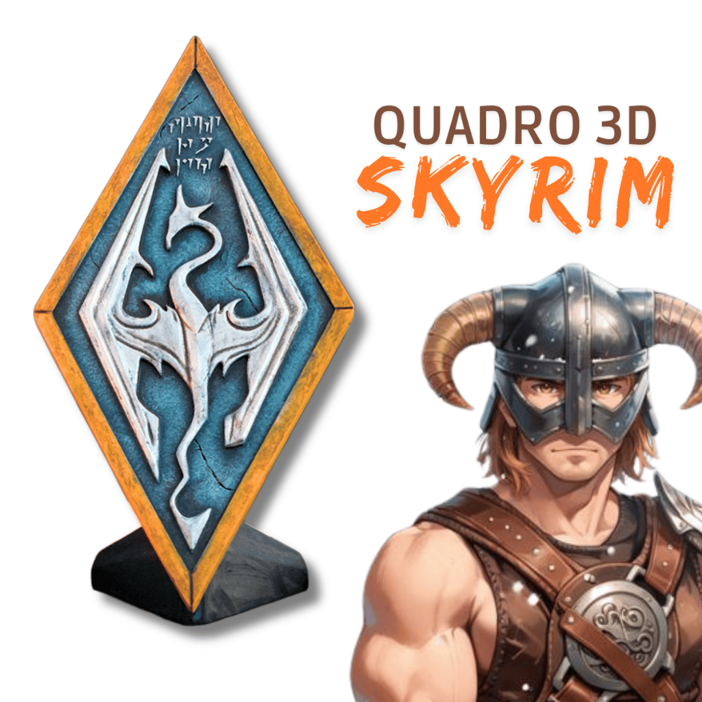 Quadro de mesa Skyrim Fus Ro Dah Dragonborn Dovahkiin