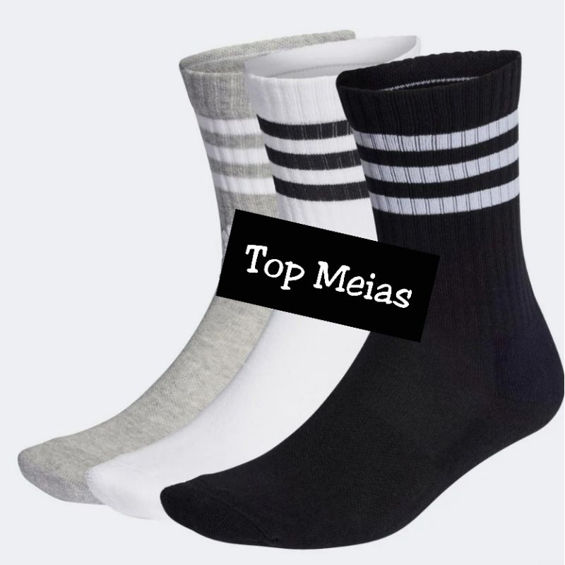 Meia Masculina Kit 6 Pares Meia Cano Alto Meia Academia Esportiva Kit ...