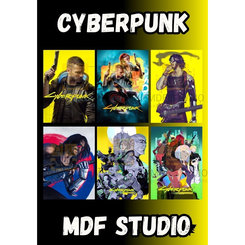 Placa Quadro Decorativo CYBERPUNK 2077 e CYBERPUNK: EDGERUNNERS