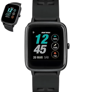 Smartwatch Mormaii Preto Tela Touch Compatível Android-IOS Monitor de Atividade Esportiva 5ATM