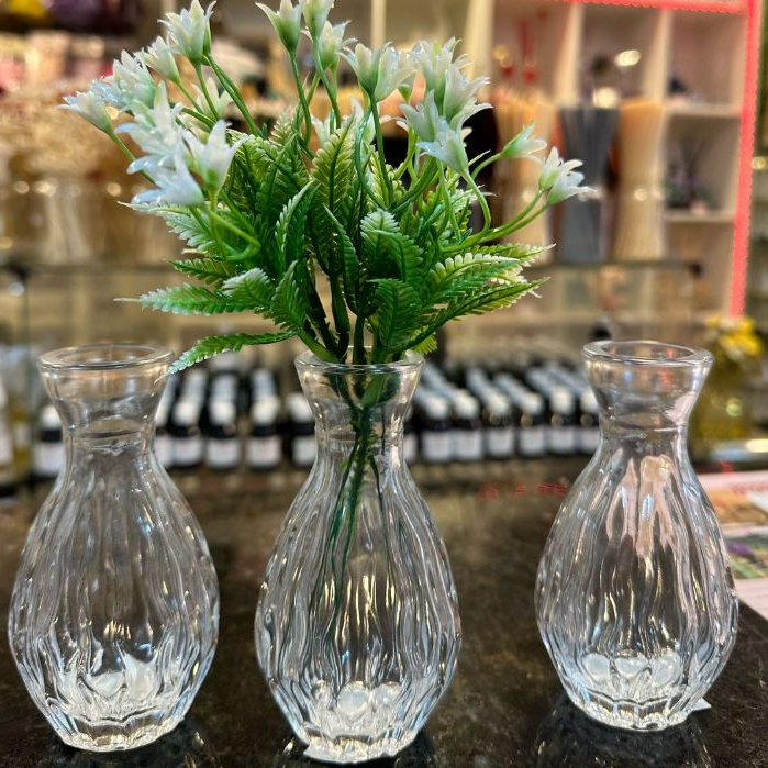Kit Vaso Decorativo 100ml De Vidro Transparente DETALHADO - 3 UNIDADES ...
