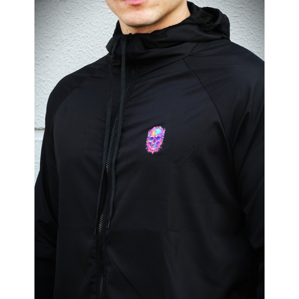Jaqueta Corta Vento Impermeável masculino Skull pink