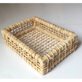Cesta Bandeja Baixa de Palha de Milho 28x21x6