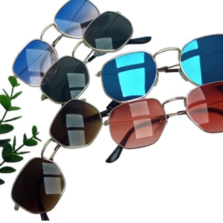 Óculos de Sol Infantil Hexagonal Feminino Masculino Proteção UV400