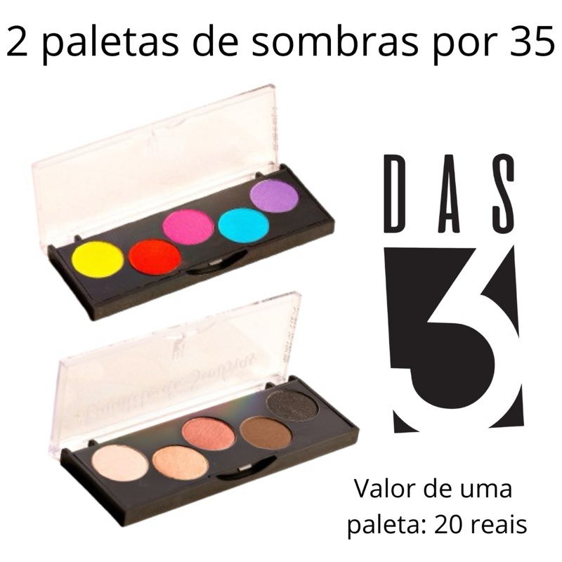 Kit Paleta de Sombras - Das Três Cosméticos