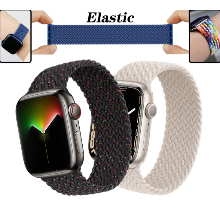 Pulseira Nylon Trançado Elástico para SmartWatch Apple e similares 38mm 40mm 41mm 42mm 44mm 45mm 49mm