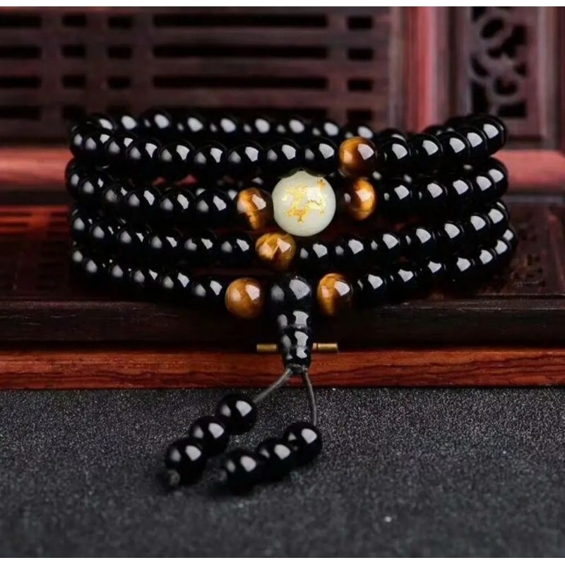 Japamala Budista de pulso - 108 contas, em pedra Natuaral 6 mm