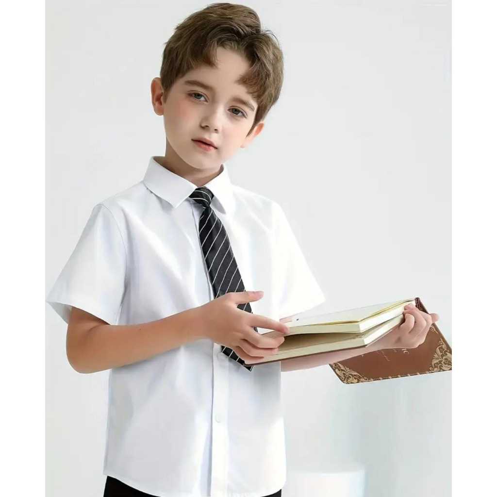 Camisa Social Manga Curta Infantil/Juvenil Para Festas Casamentos Batizados Eventos Confortáveis