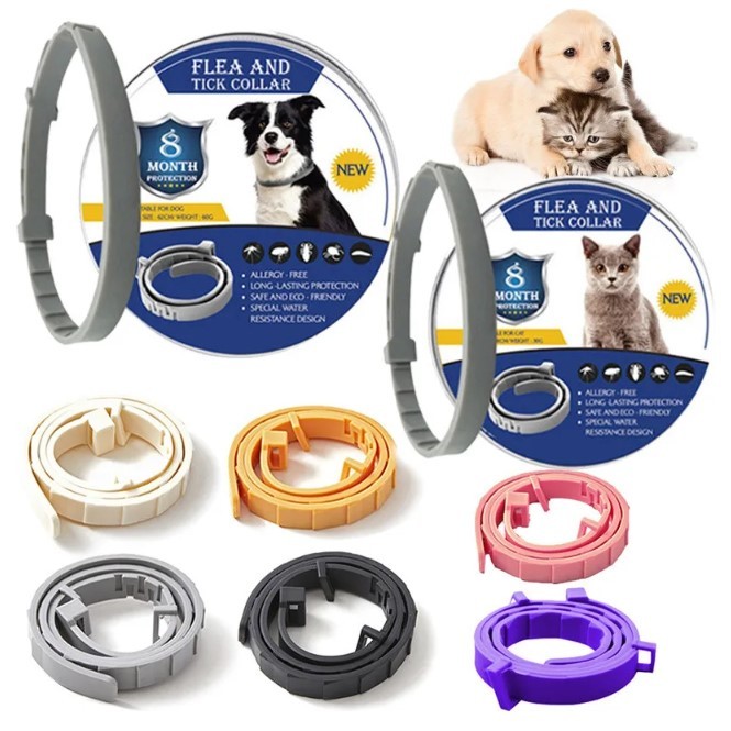 Coleira anti pulga e carrapato para cachorro e gato 8 meses de proteção ...