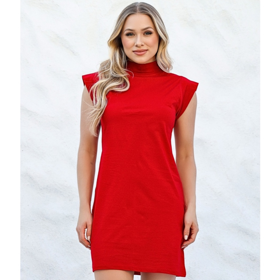 Vestido Curto de Malha Algodão Confortável