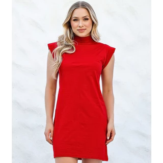 Vestido Curto de Malha Algodão Confortável
